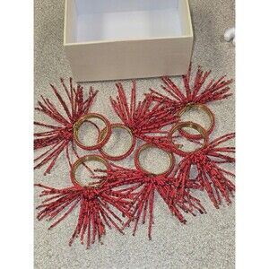 Lot of 6 Beaded Napkin Rings